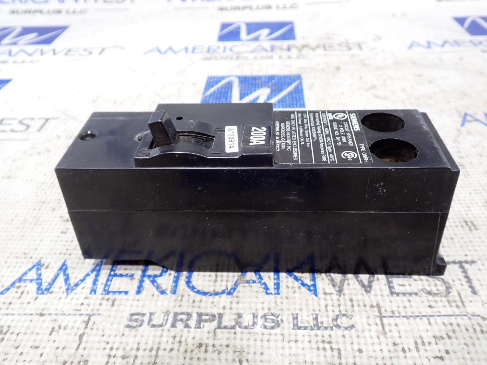 Siemens QN2200RH 200 Amp 120/240V 2 Pole 22KA Circuit Breaker tested