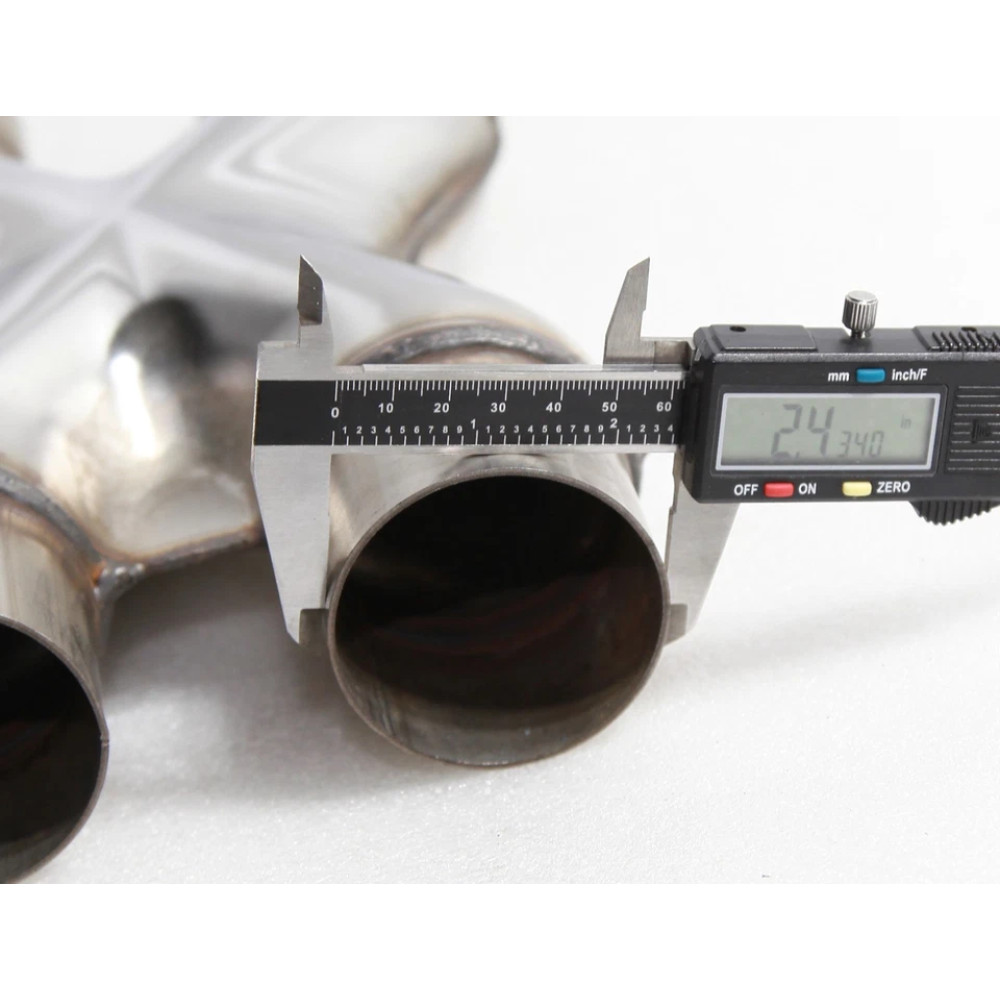 SS X-Pipe,Universal X-Pipe for 2.25″ OD Pipe Projects,Dual Inlet/Outlet 2.25″ ID