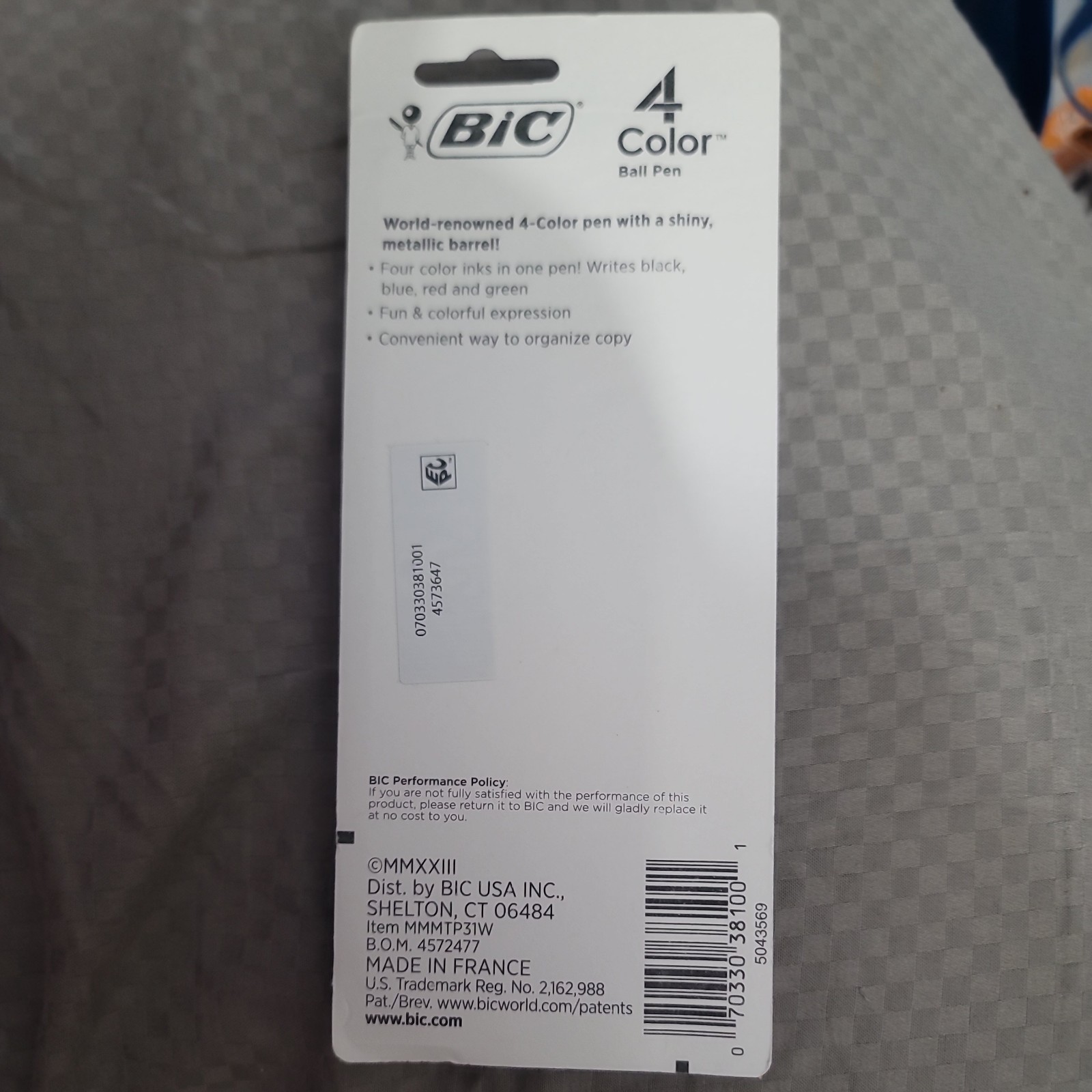 BIC 4-Color Shine Retractable Ballpoint Pen Medium Point 1.0mm Assorted Colors