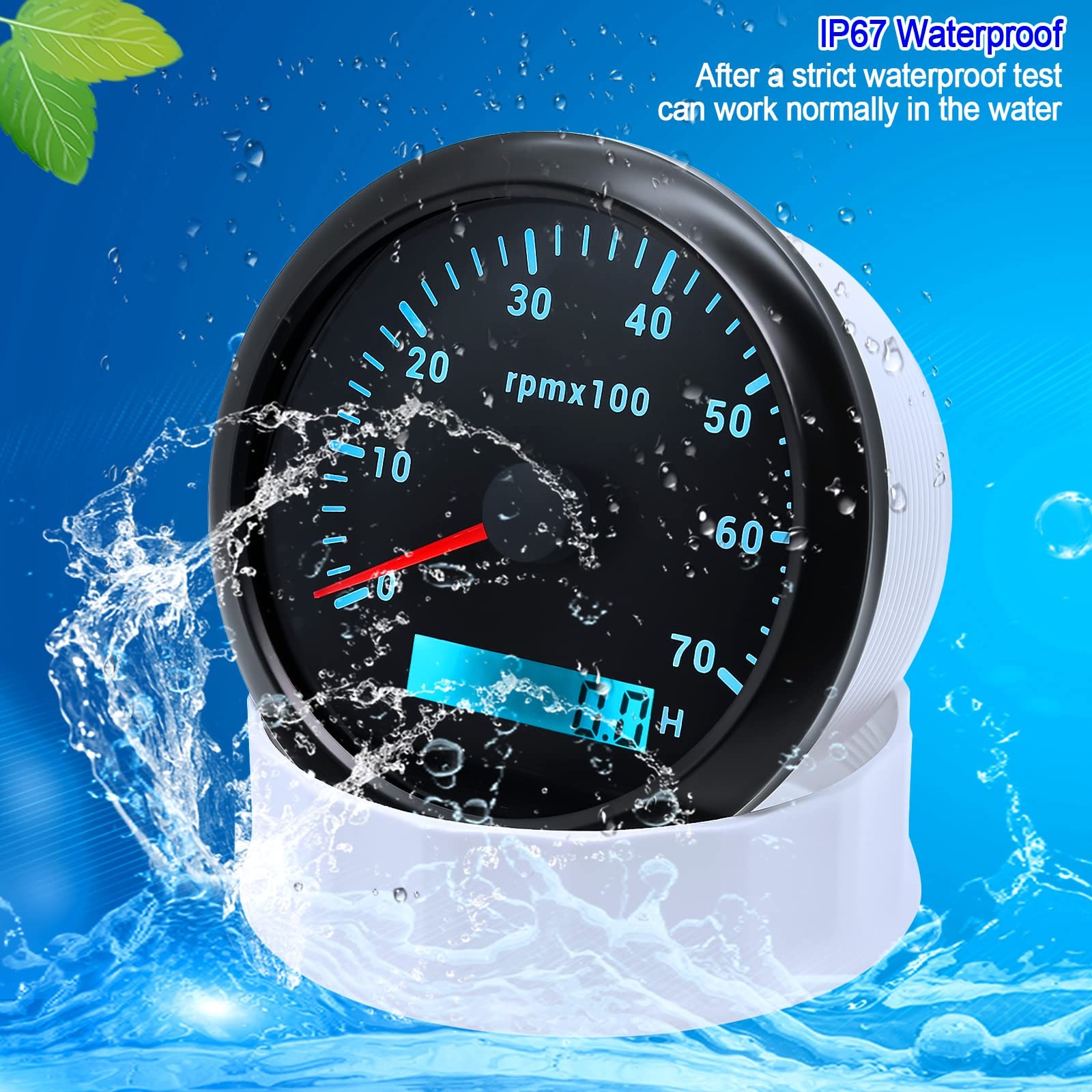 Tachometer Boat Marine 7000 RPM Gauge 85mm 3-3 8, 7 Color Car Truck 9-32V