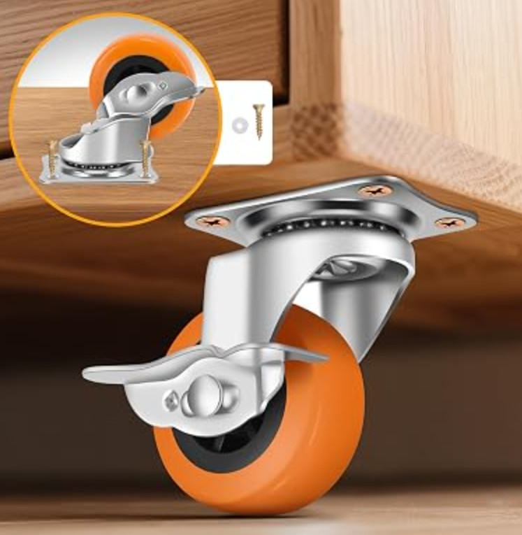 3 Inch Caster Wheels Threaded Stem Casters Set of 4 Heavy Duty Swivel Wheel