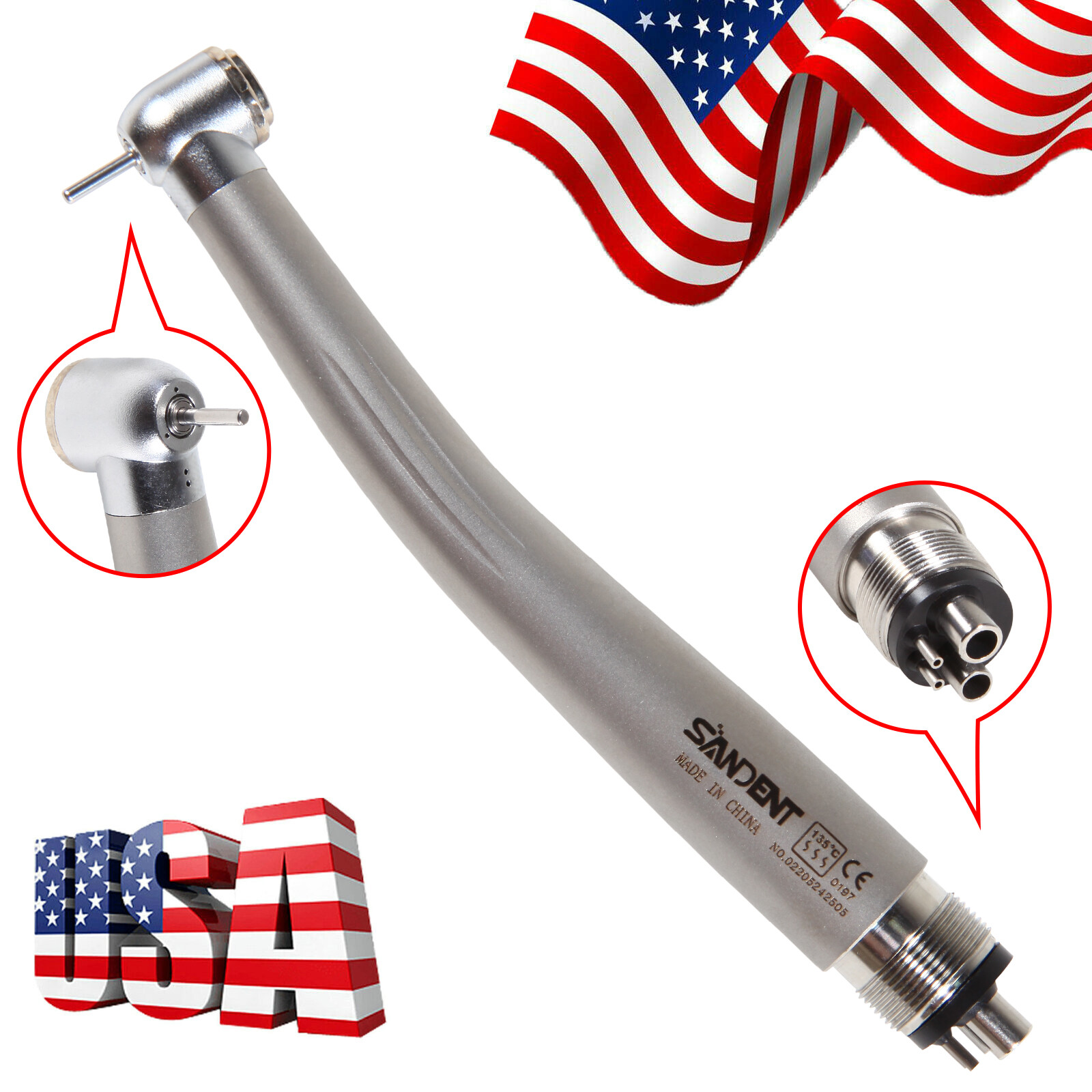 Estilo NSK Dental Pieza mano LED de alta velocidad Pana MAX EK LED 2/ 4Hole