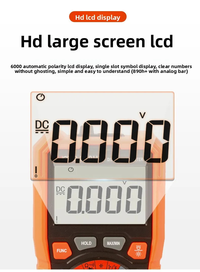 Digital Multimeter Auto Range AC DC Voltage Tester High Precision Multi Meter