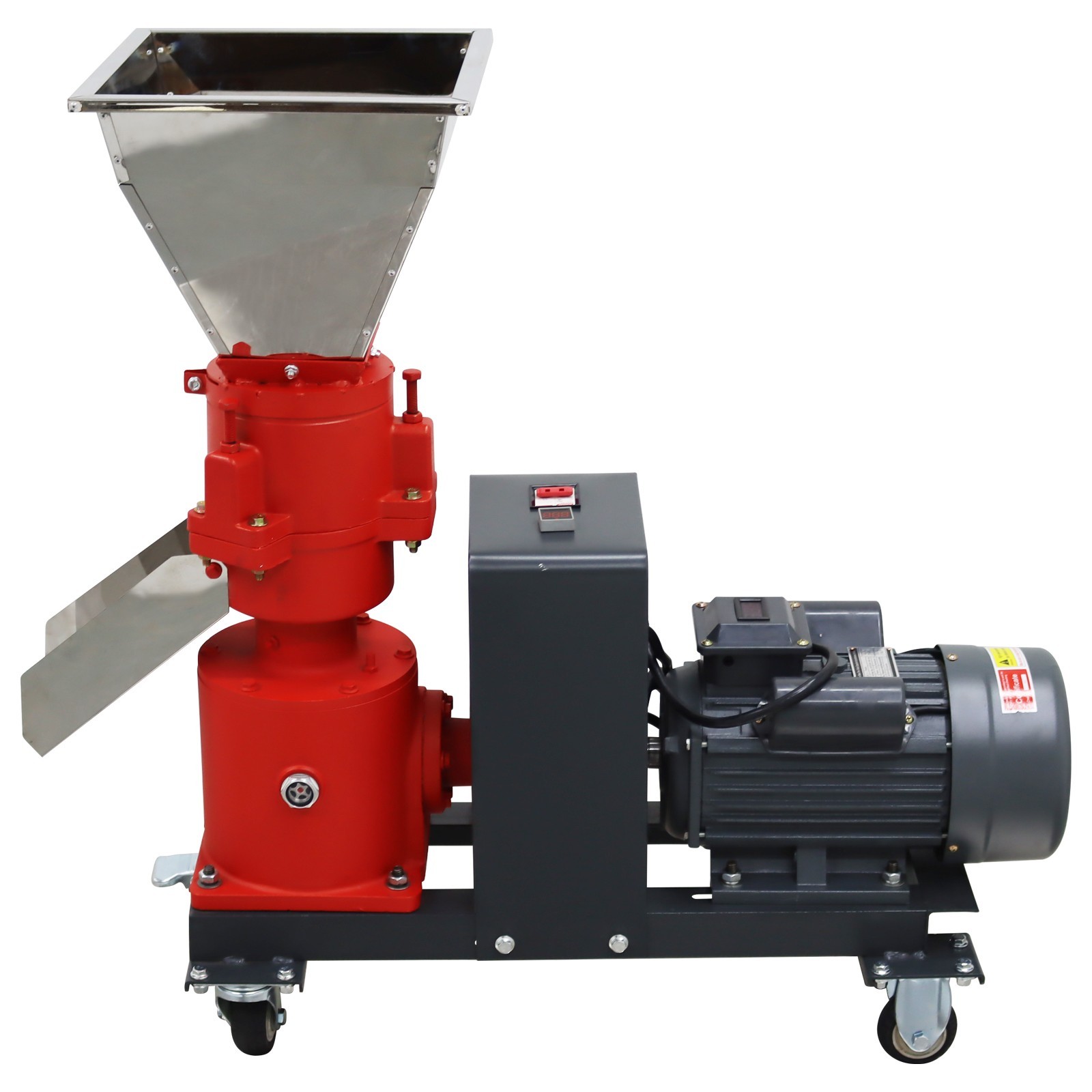 150kg/h Output 2.5mm Plate Animal Feed Pellet Mill Machine 220V 3-roller Head