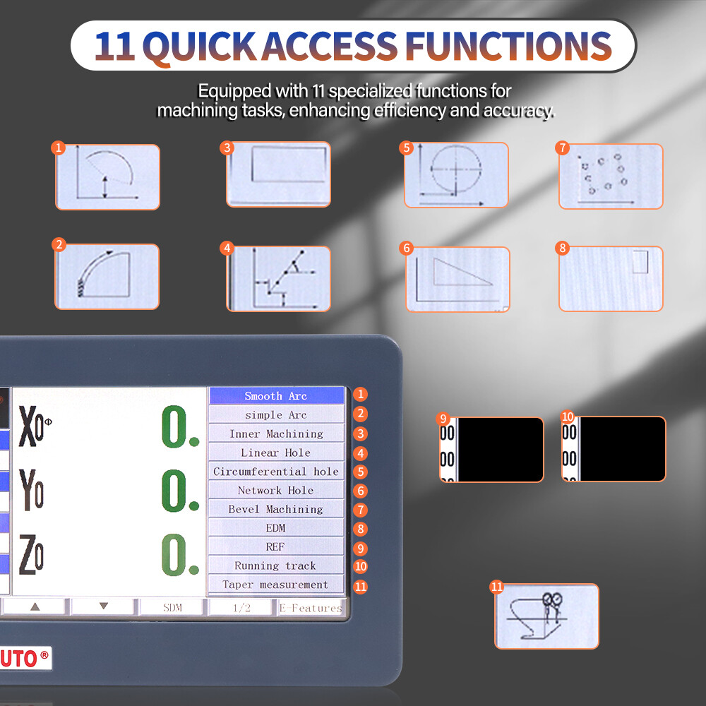 TOAUTO 2Axis /3 Axis Digital Readout 7» LCD Touch Screen DRO 5UM Linear Scale