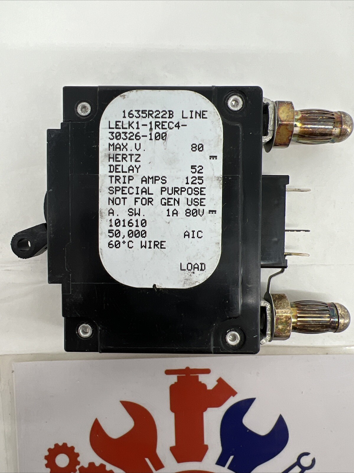 AIRPAX LELK1-1REC4-30326-100, 100 Amp Bullet Style Circuit Breaker, Black Handle