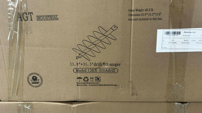 AGT 12 Inch Bit for Mini Excavator | 12EX-300Adrill