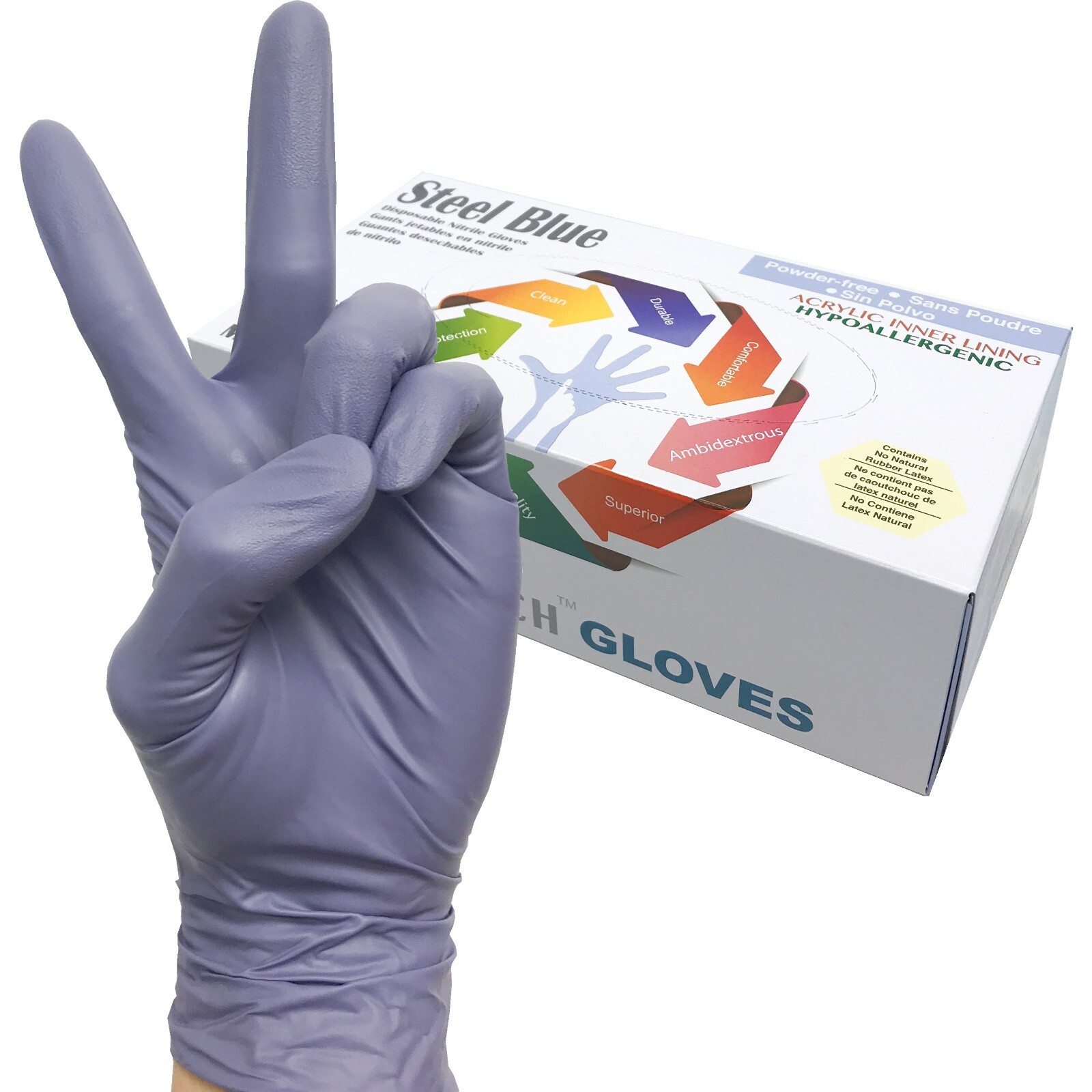 Purple Nitrile Gloves, 9.5″ Length, Latex Free, Hypoallergenic 100/1000 PCS