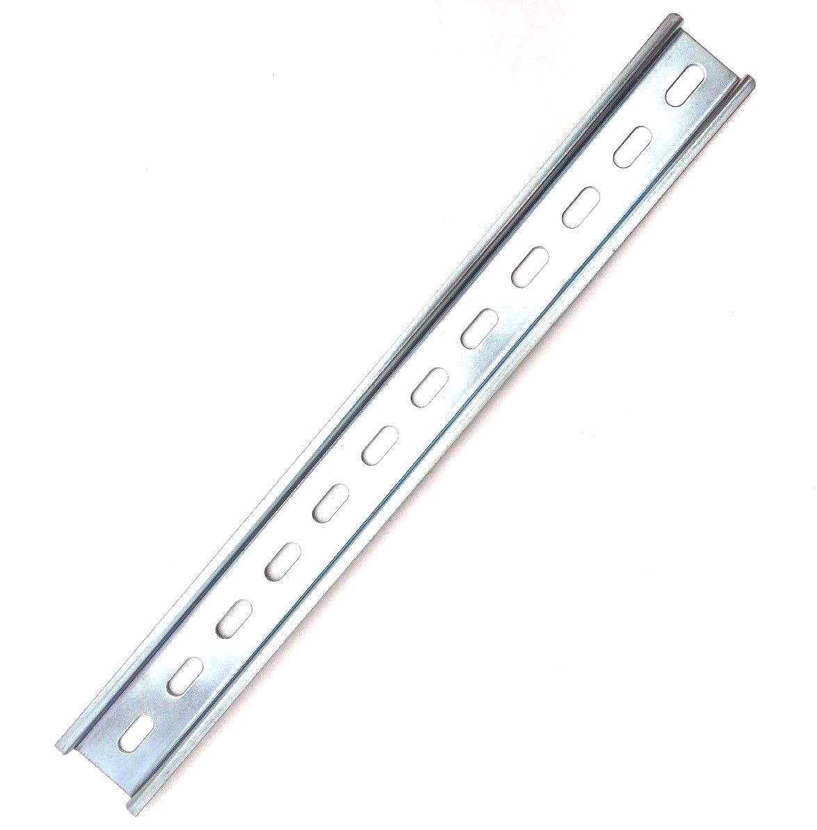 1 Piece DIN Rail Slotted Zinc Plated Steel RoHS 12″ Inches Long 35mm 7.5mm T&G