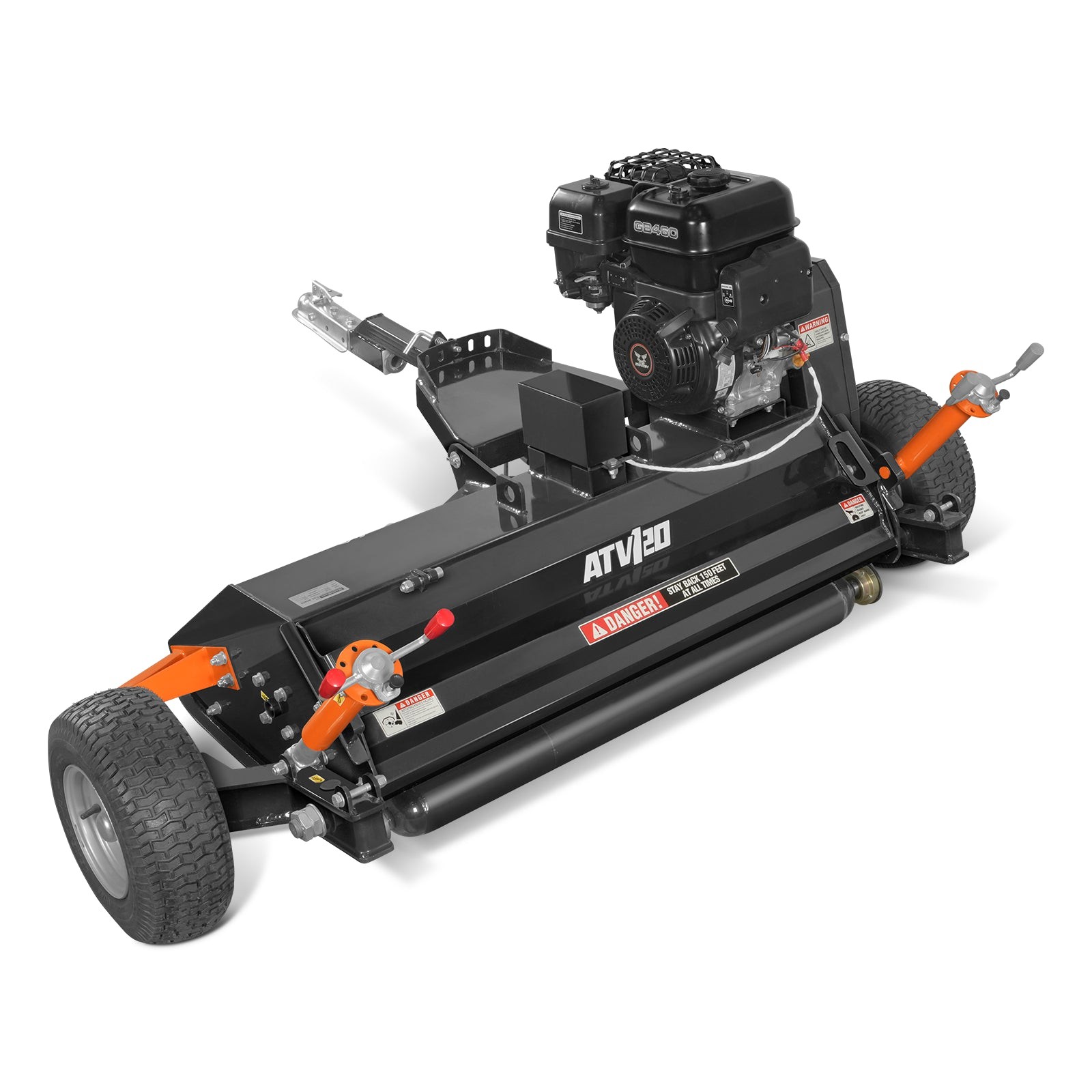 48″ Tow-Behind ATV Offset Flail Mower, ZONSEN 15HP 459cc E-start Engine,ATV120