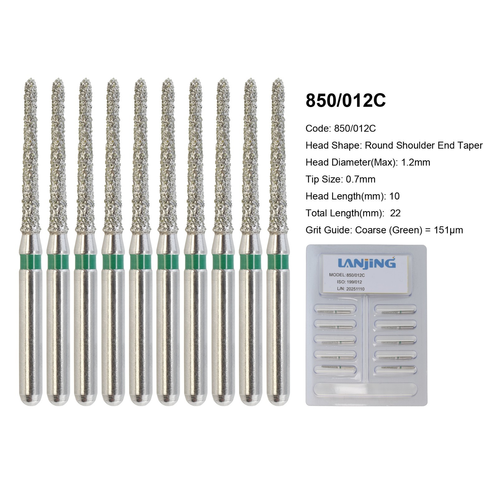 Dental Diamond Burs FG Round End Taper 856 850 Football 368/023 379 High Speed