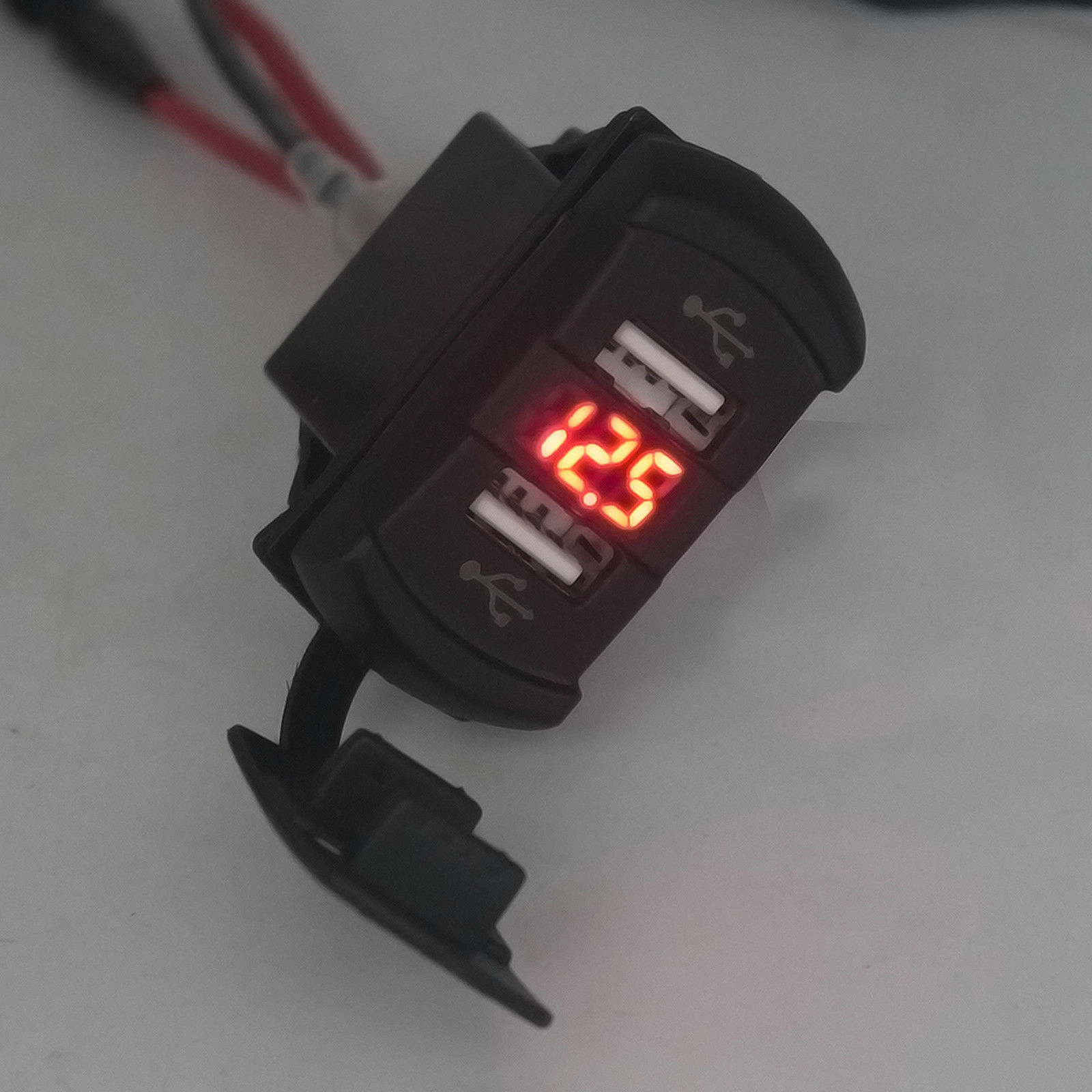 12V-24V Dual USB Charger LED Digital Display Voltage Amp Gauge Ammeter Voltmeter