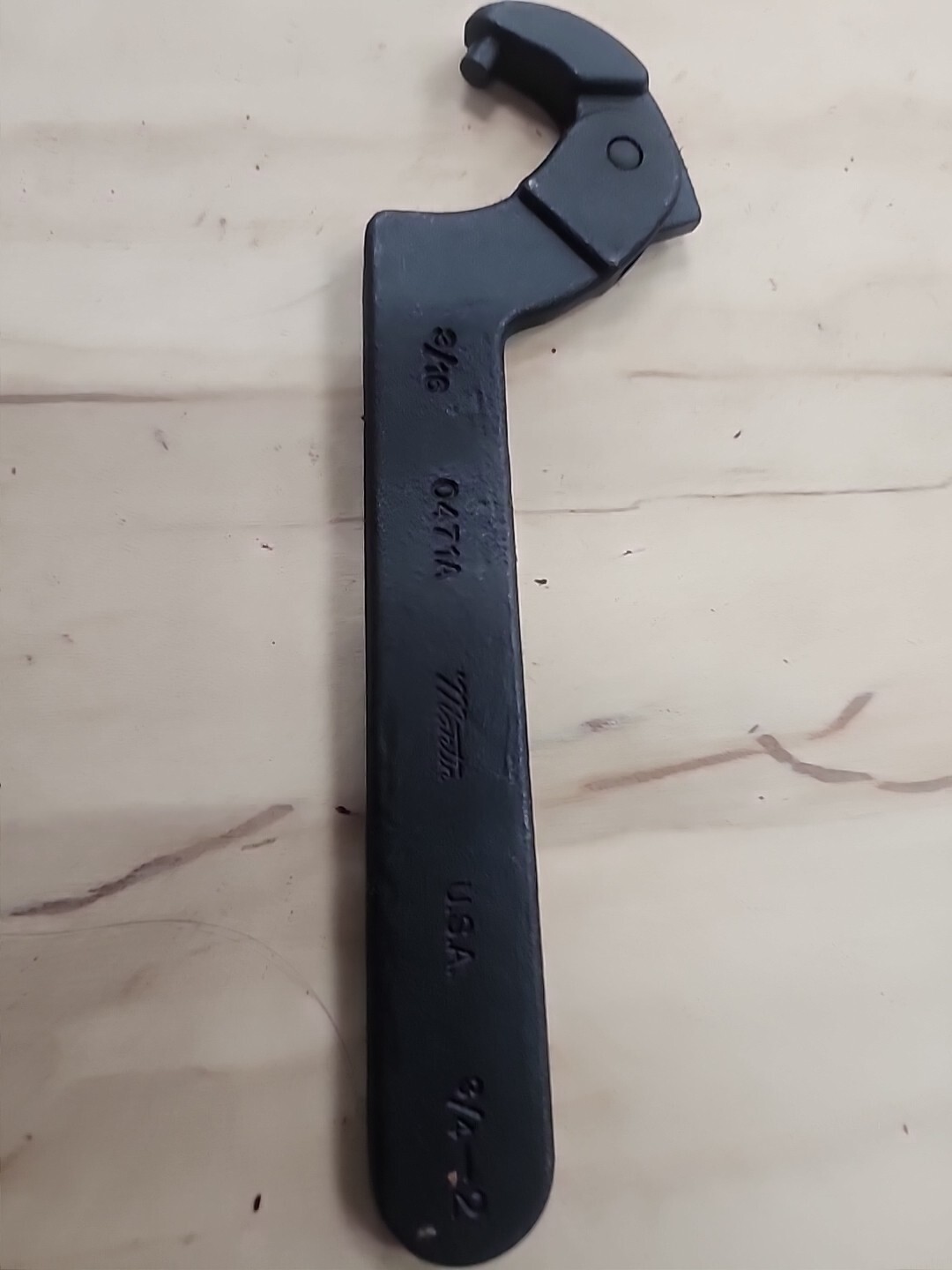 Martin Tools Adjustable Pin Spanner Wrench 3/4 2 Inches Opening, 3/16 Inch Pin