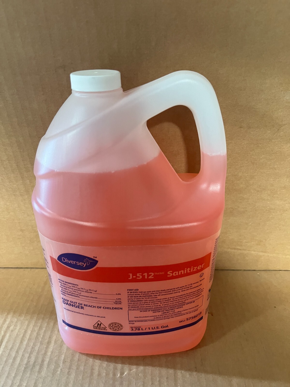 Diversey J-512 Sanitizer Cleaner 5756018 1 Gallon NSF Exp 09/2026