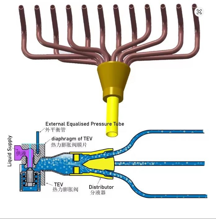 External thermostatic expansion valve ODF for R404a Cooler