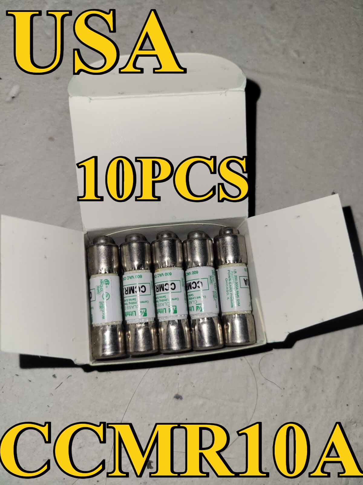 10*in box CCMR-10 Littelfuse 10 Amp 600V Time Delay Fuse CCMR10 Free Shipping US