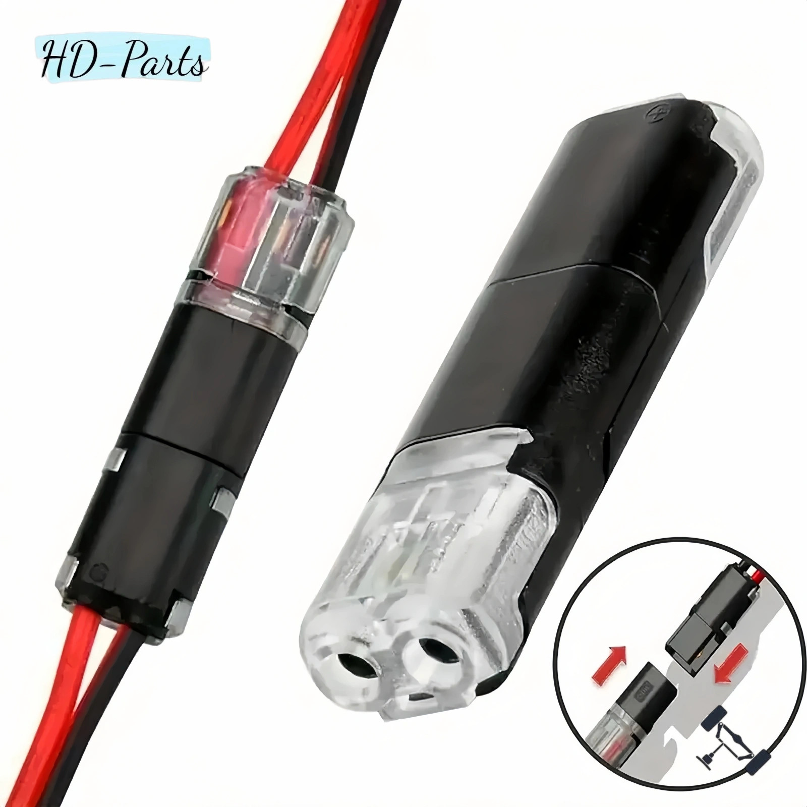 50Pcs 2-Pin Wire Cable Snap Connectors 22-18 AWG For LED Strip Speaker Wiring