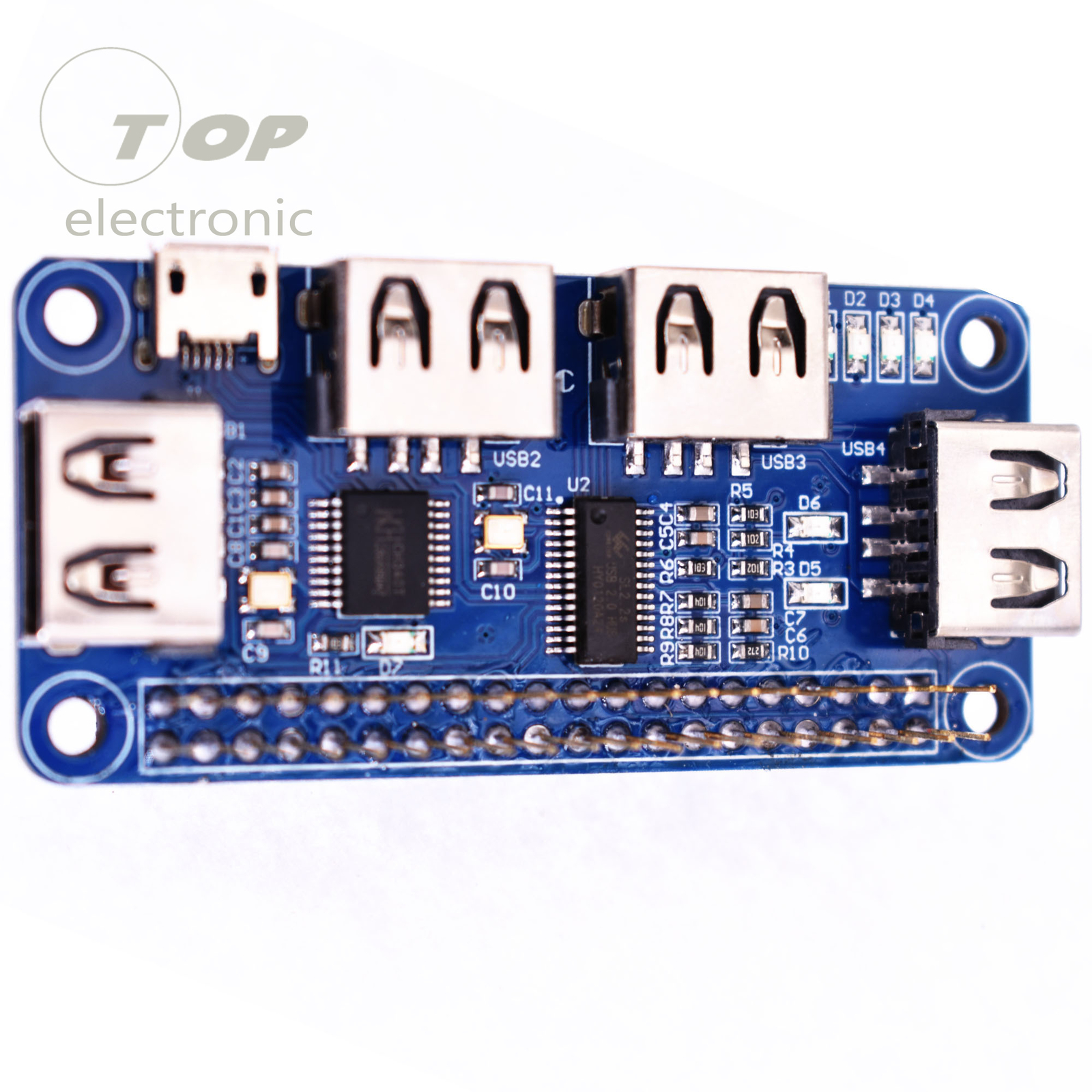 4 Port USB HUB HAT Expansion Board for Raspberry Pi 3 Model B /Zero V1,3/Zero W