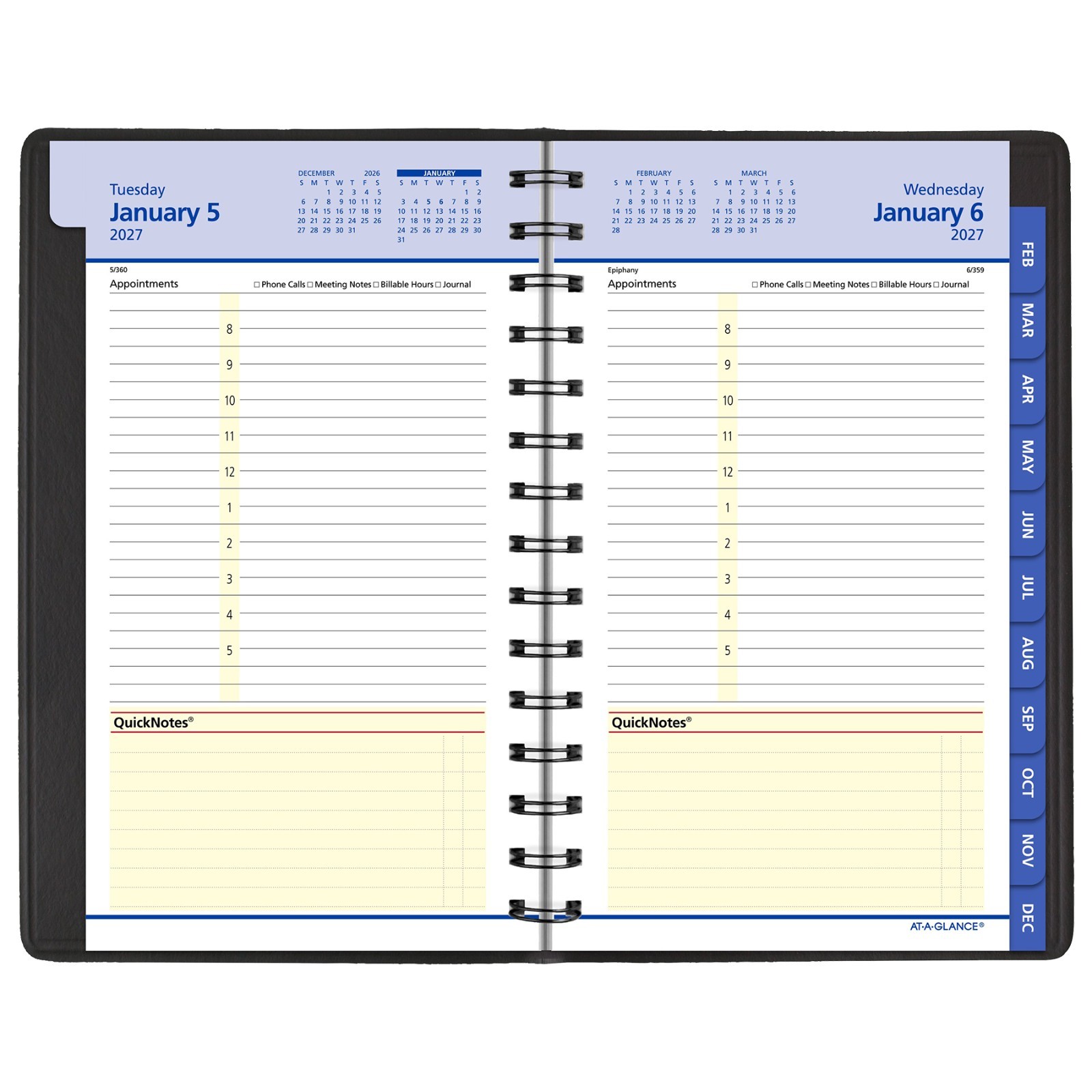 2026 At-A-Glance QuickNotes 76-04-05 Daily Monthly Appointment Book, 5 x 8″
