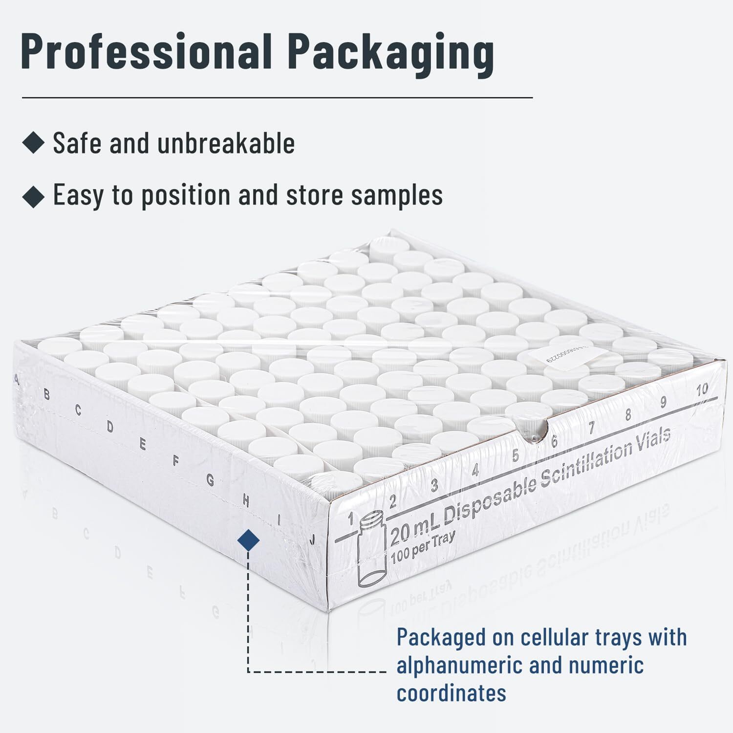 20ML Scintillation Vials 100PCS Lab Borosilicate Glass Liquid Scintillation Vial