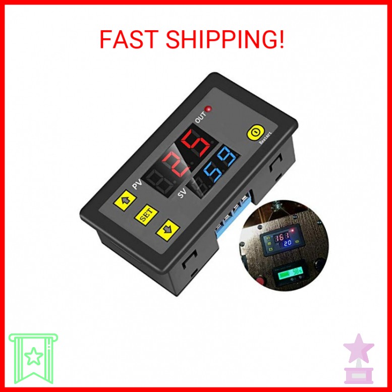 ICSTATION Delay Relay Module, DC 12V 10A Time Delay Switch 0-999s/min/h Timer Re