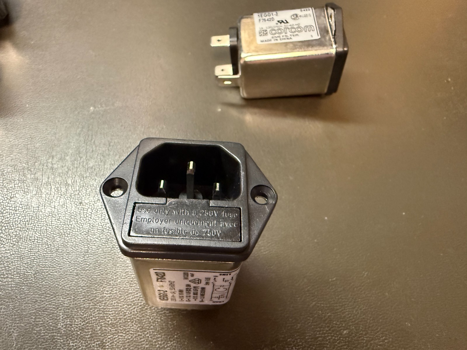 Corcom EMI Filters for Power Connector, P/N 1EGG1-2, Qty. 6, NOS