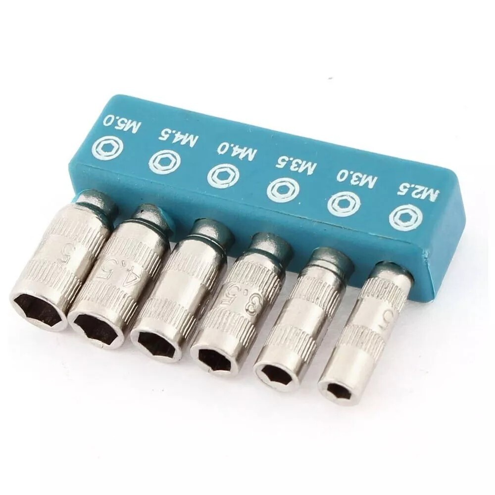 12PC Hex 4mm Micro Mini Screwdriver Socket Bits 2.5mm 3mm 3.5mm 4mm 4.5mm 5mm