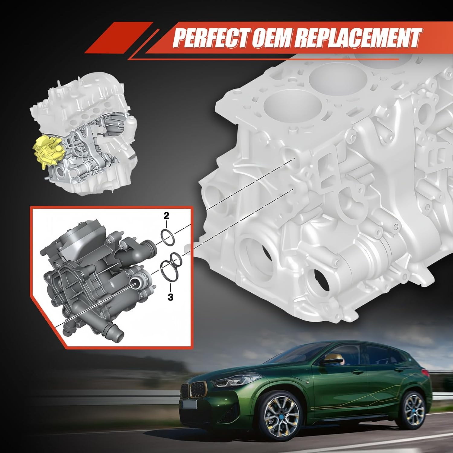 Thermostat Housing 2014-2020 For BMW 320i 330i 430i 530i 740e OE# 11537644811