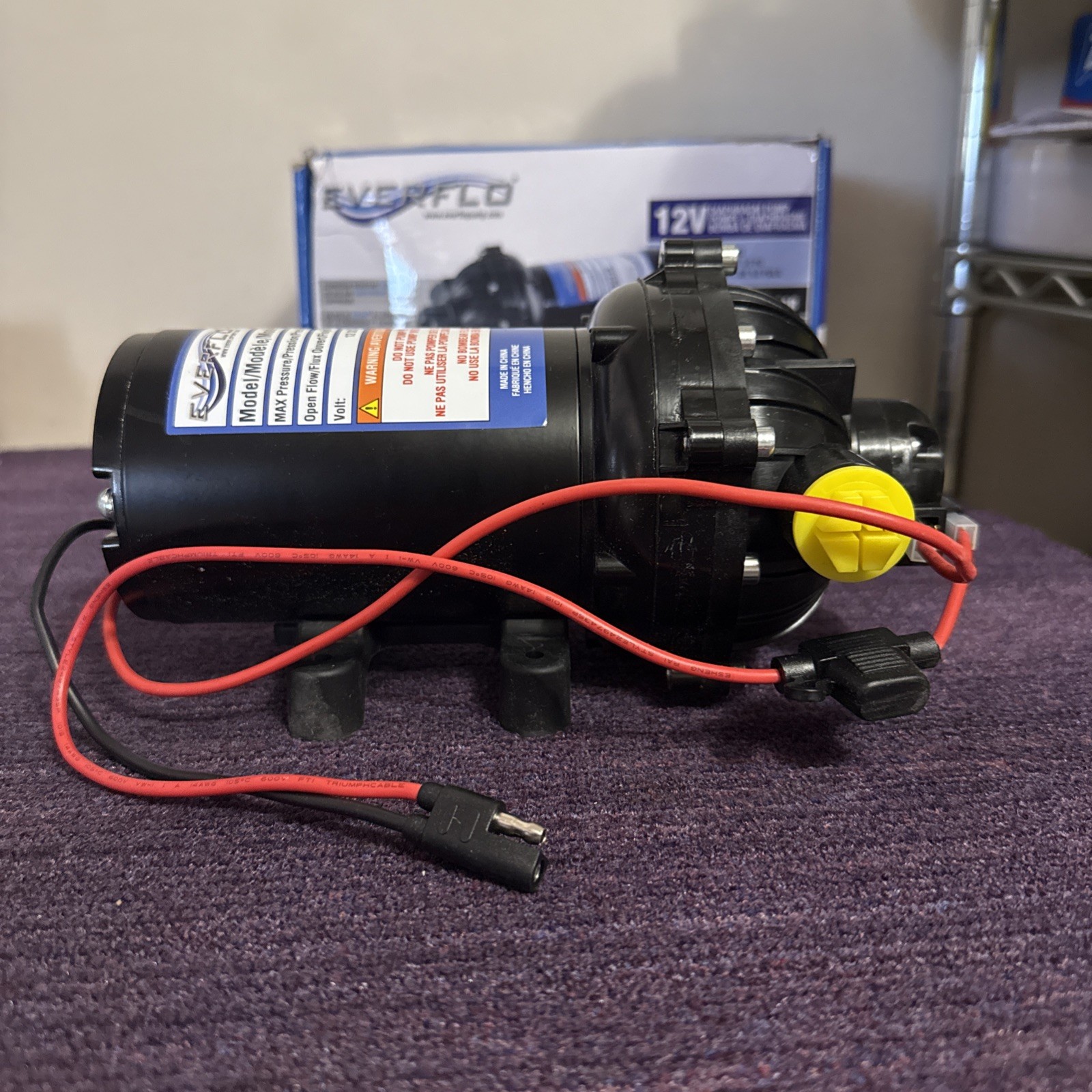 Everflo EF5500 12V Diaphragm Sprayer Pump -1/2 FNPT Connection, 5.5 GPM