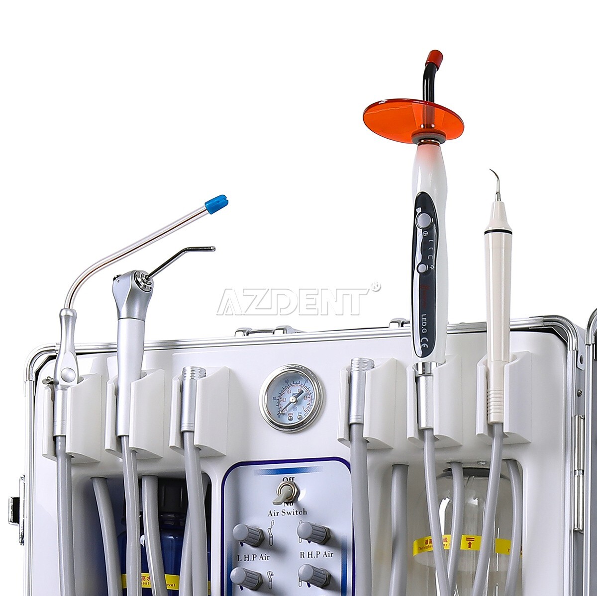 Portable Dental Mobile Delivery Unit Cart Air Compressor+Low Speed Handpiece Kit