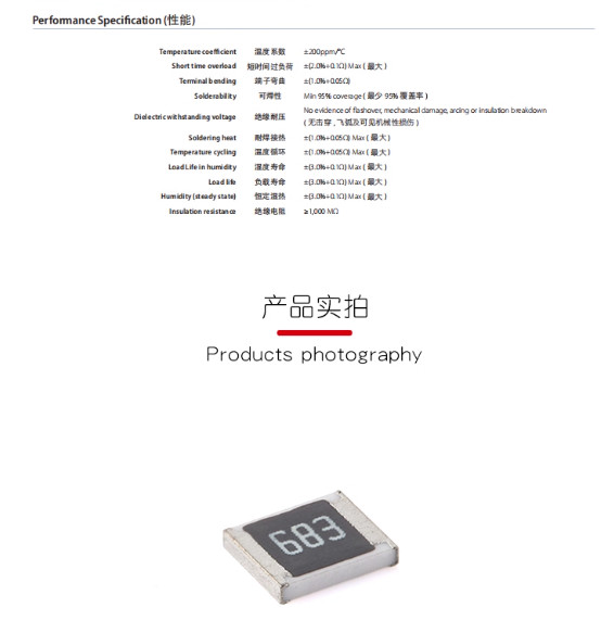1210 SMD/SMT Resistors 1/2W Chip Resistance ±5% Range of 0Ω to 10MΩ