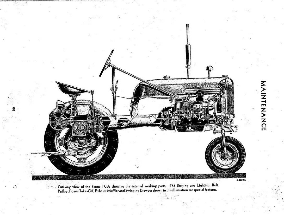 Operator Instruct Maint Manual Fits McCormick Farmall Cub 4-Cyl 1600 RPM 1949
