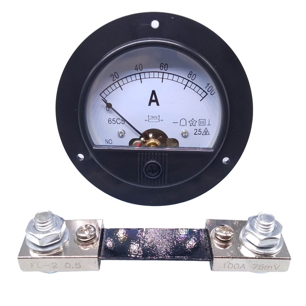 New DC 0~100A Analog AMP Current Pointer Needle Panel Meter Ammeter & Shunt USA