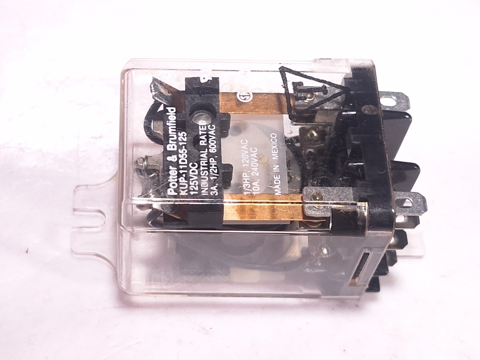 POTTER & BRUMFIELD KUP-11D55-125 POWER RELAY 8-PIN 12 VDC COIL 10A DPDT-CO