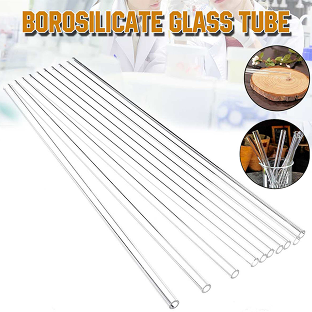 12pcs 8mm OD Pyrex Glass Tubes Borosilicate Glass Blowing Tubing Clear 12 ” Long