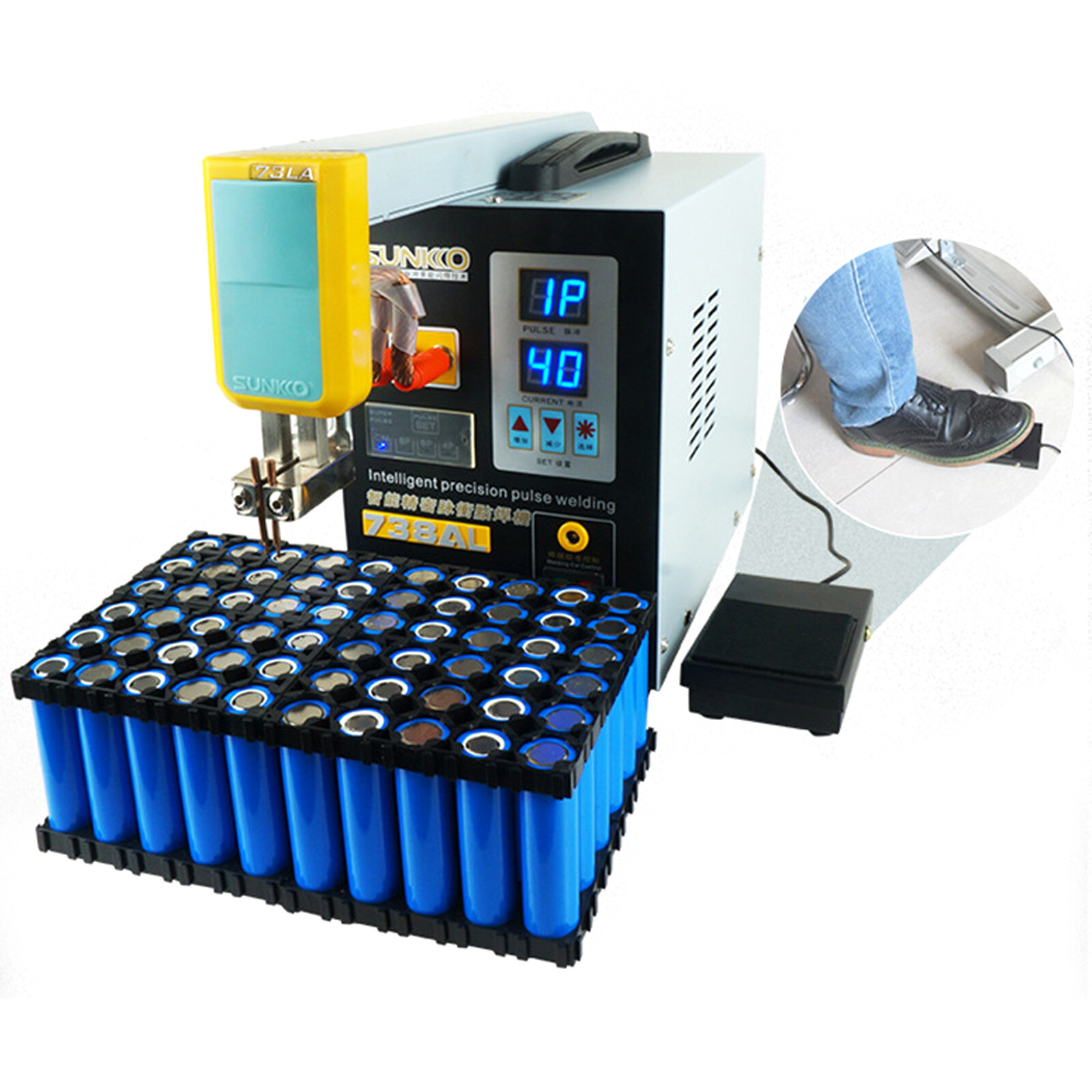 738AL Welding Machine Electric Pulse Spot Welder Battery Handheld Soldering Kit