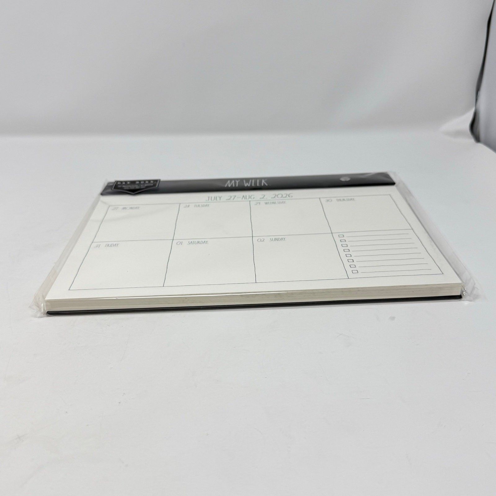 Rae Dunn My Week Weekly Planner 17 Month Aug 2026-Dec 2027 Desk Pad Black