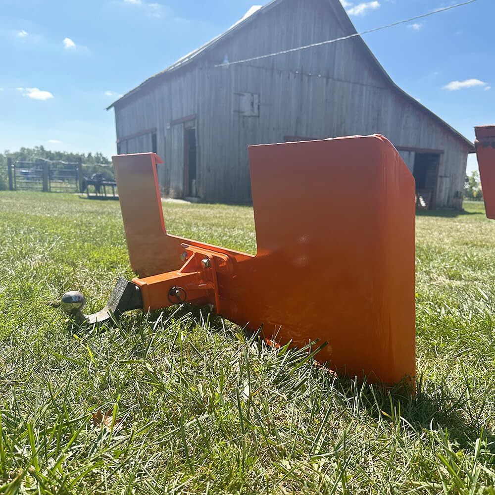 3/8″ Thick Skid Steer Mount Plate W/ 2″ Removable Trailer Hitch Receiver Orange