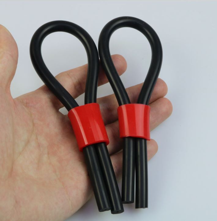 2 Conductive Rubber Loops Big Adjustable Tubing – For Tens Estim Erostek 8mm OD