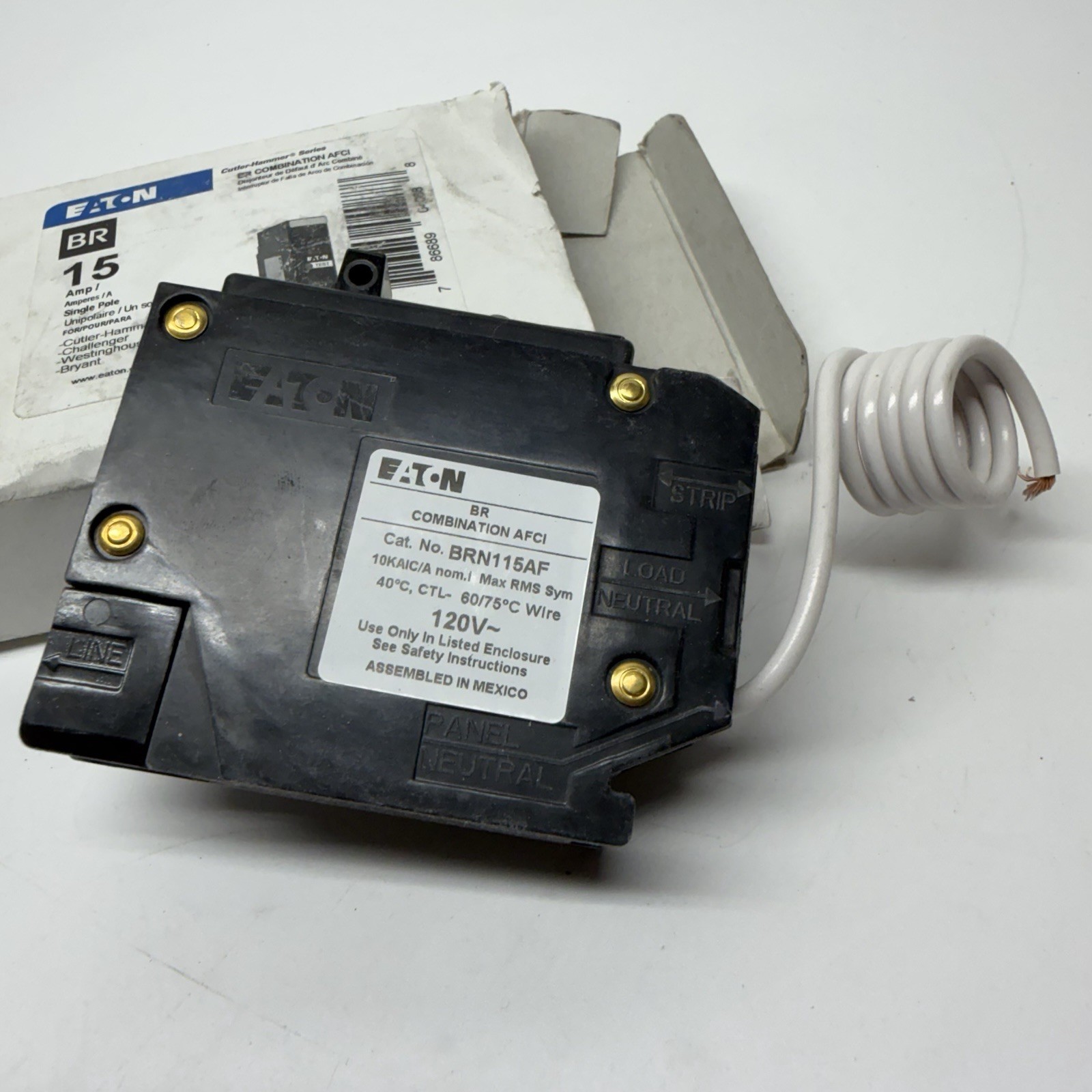 Eaton BRN115AF 120/240V 15A Single Phase Circuit Breaker