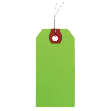 1-5/8″ X 3-1/4″ Green Paper Wire Tag, Pk1000, 1Gyu5