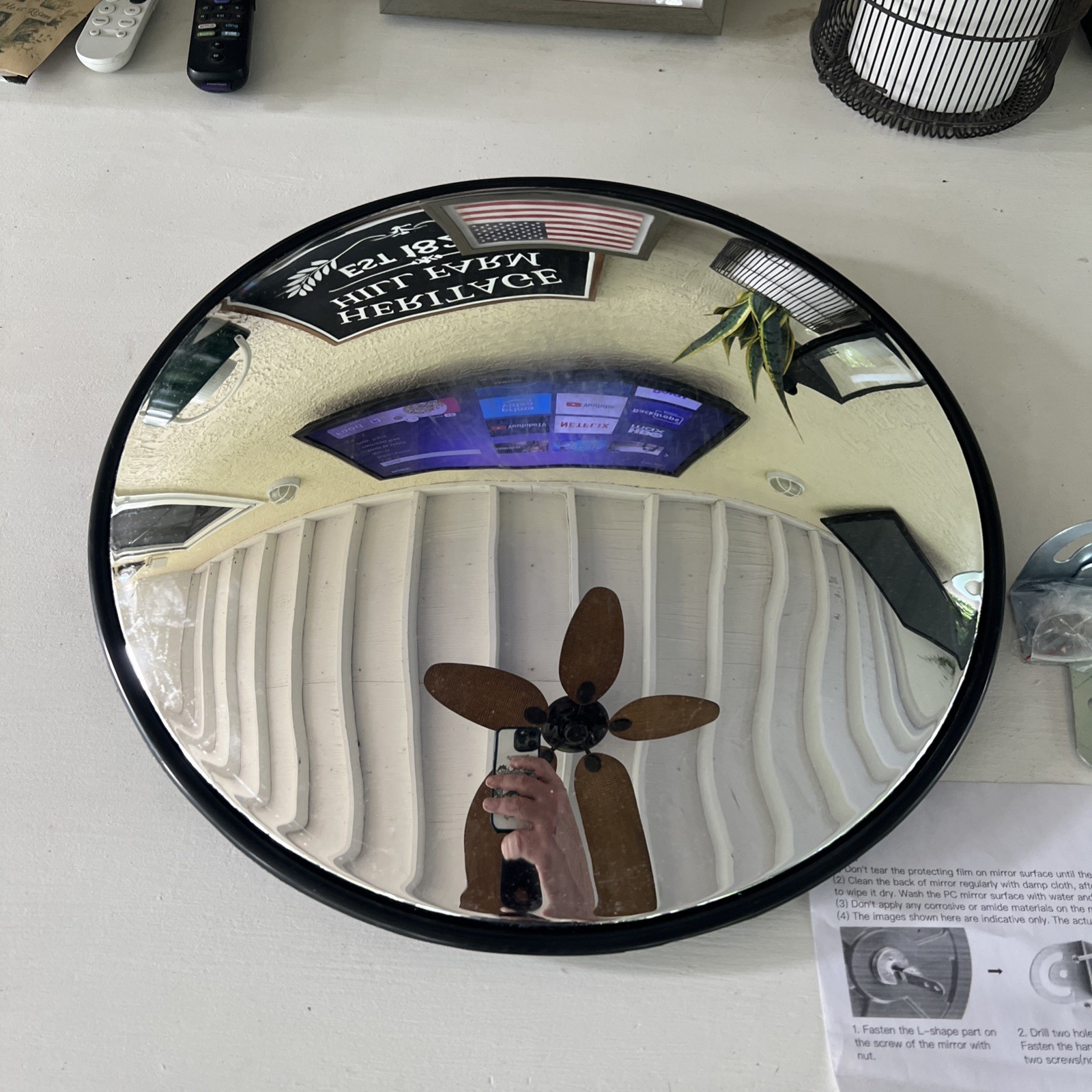 18″ Wide Angle Security Curved Convex Road Mirror Traffic Corner Safety NEW