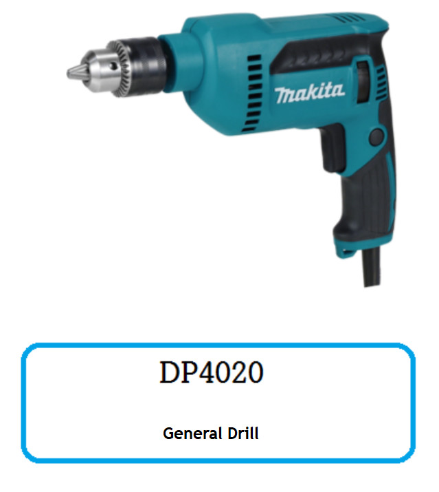 Makita DP4020 Corded 220-240V Drill 630W 3000Rpm 13mm Keyed 269mm 1.6kg USA(X)