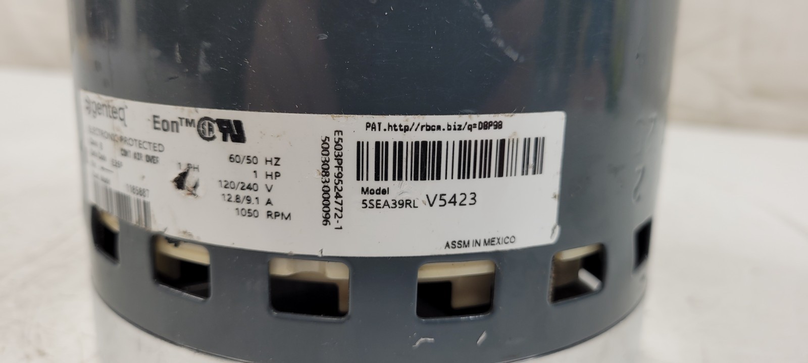 Genteq Eon Motor 1 HP 120/240V 60/50Hz 12.8/9.1A 1050 RPM 5SEA39RL V5423 1185887
