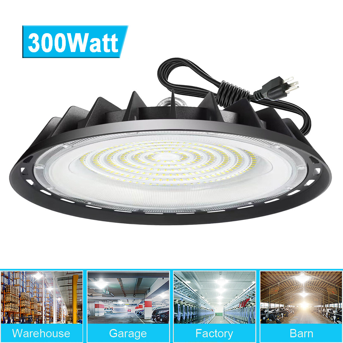 300W UFO LED High Bay Light Industrial Commercial Factory Warehouse Shop Light