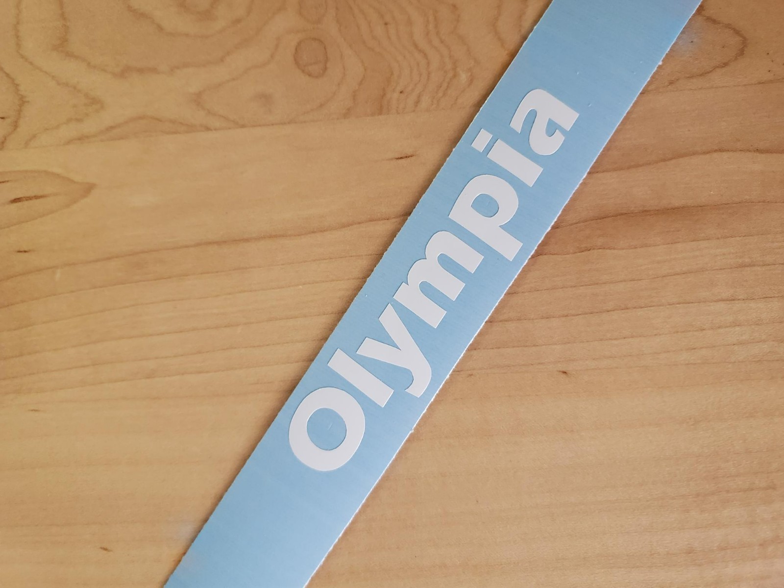 Olympia decals stickers vinyl (2) PAIR Gloss WHITE 8″ FAST USA