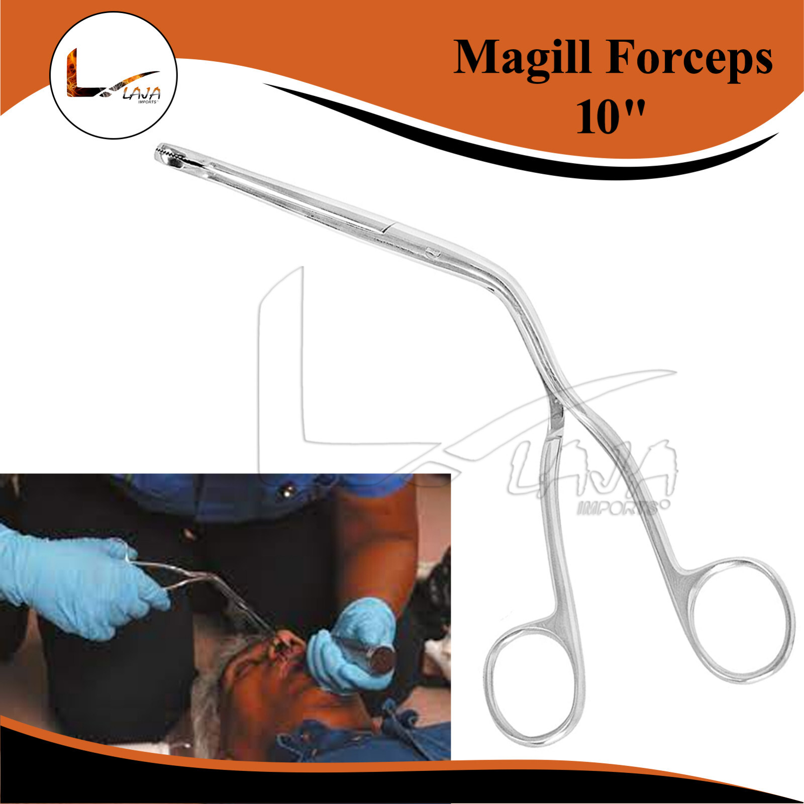 Magill Forceps Curved Bent EMT Anesthesia Surgical Instruments 10″
