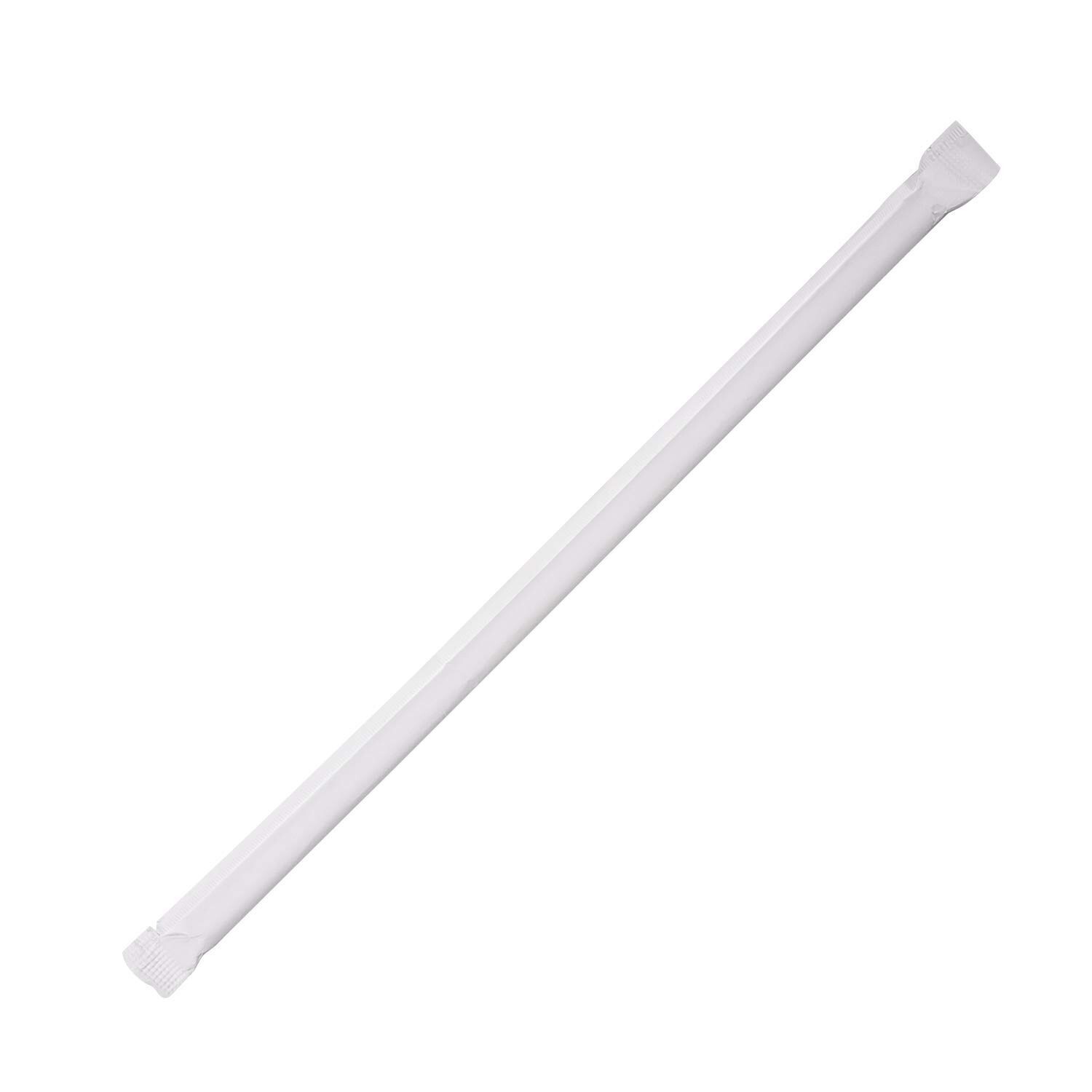 Karat 7.75” Jumbo Straws (5mm) Paper Wrapped – Clear – 2,000 ct, C9093