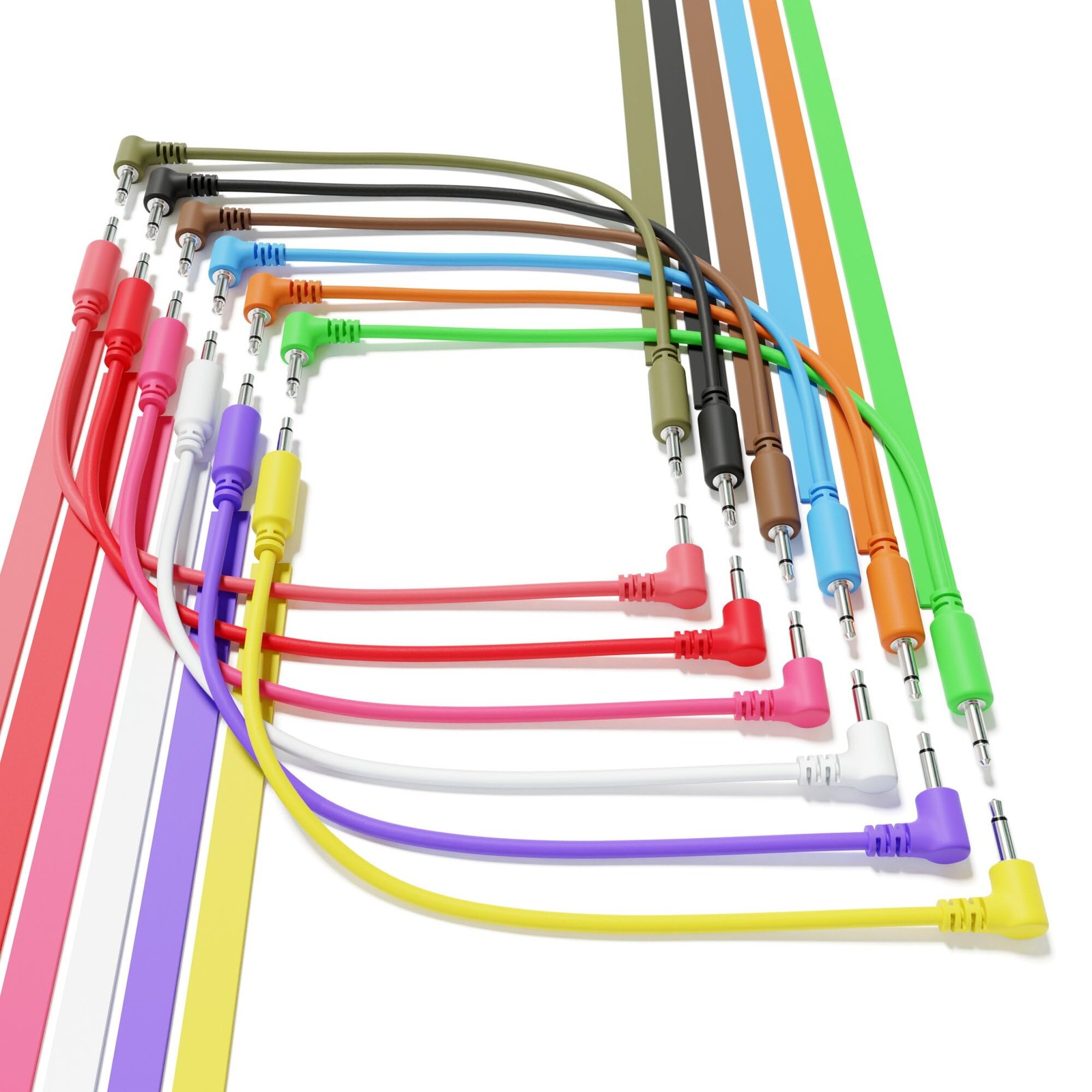 ExcelValley – Hybrid Mono Modular Patch Cables – TS 3.5mm 1/8″ – Eurorack Syn…