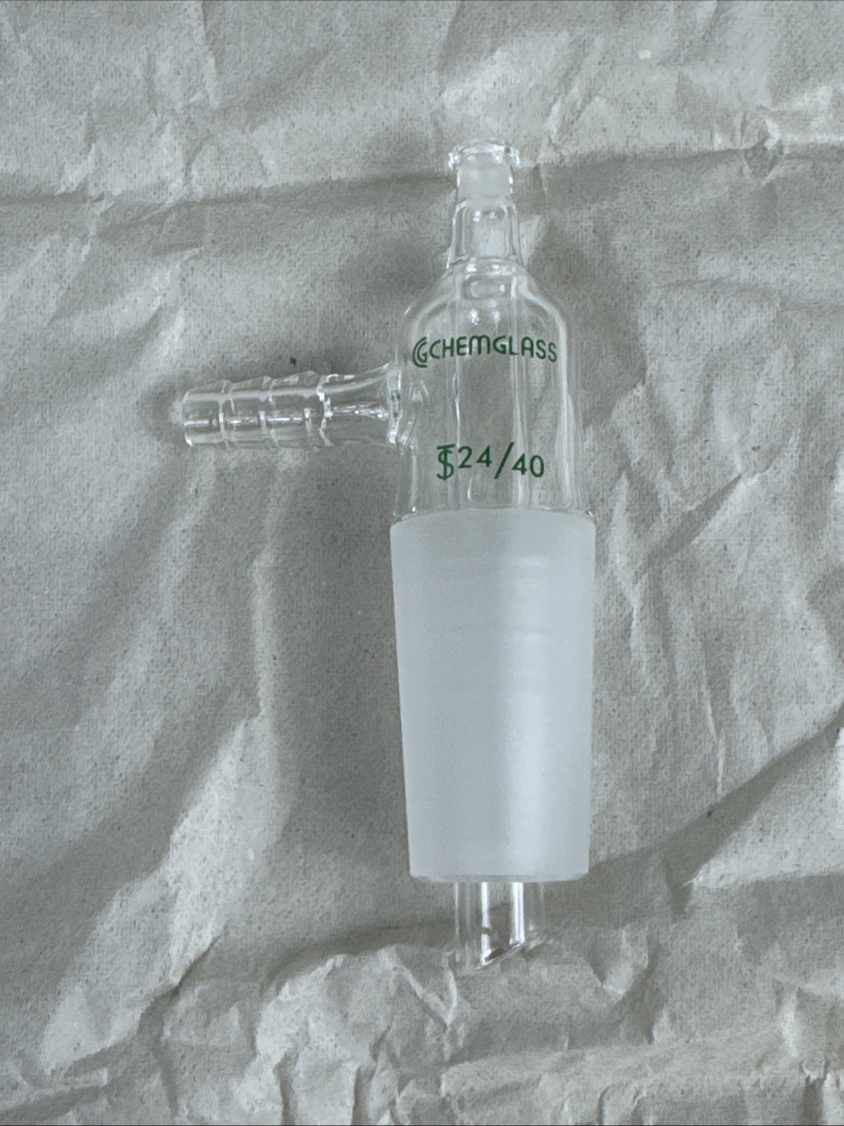 Chemglass CG-1049-A-24 Luer Adapter 24/40 Joint Brand New